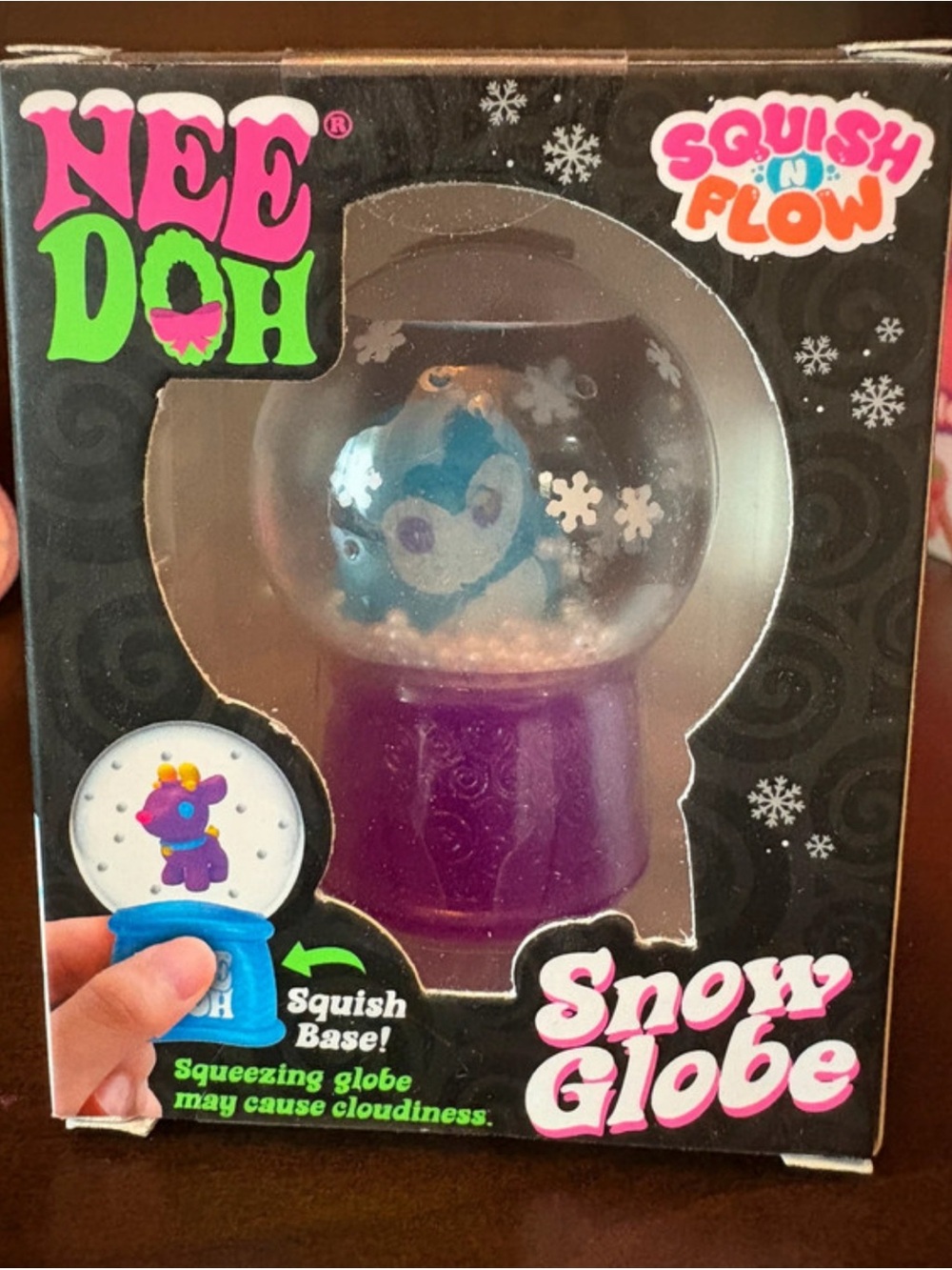 Authentic NeeDoh Squish N Flow Snow Globe - Purple / Blue